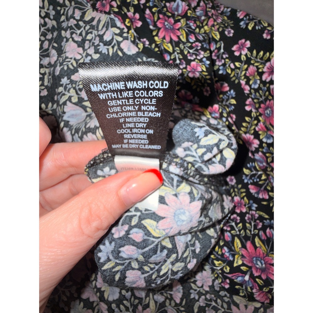 Torrid Womens Black Pink Floral Smocked Off The Shoulder Bell Sleeve Mini Dress - Picture 11 of 13
